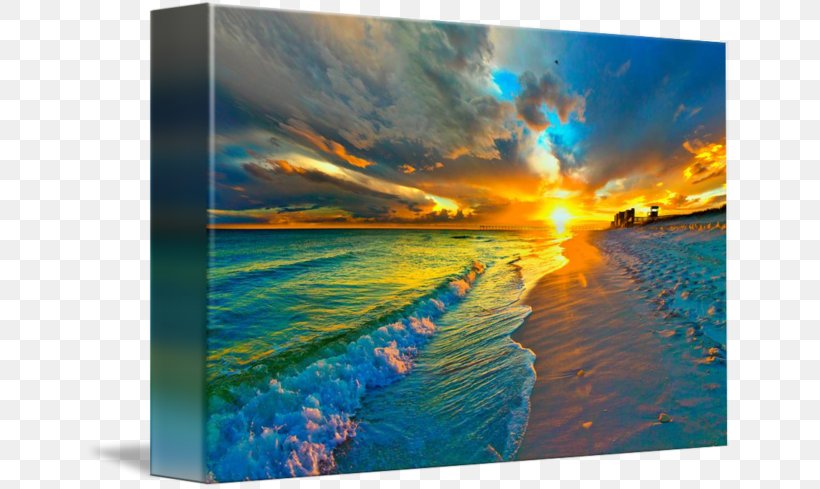 Shore Pensacola Beach Landscape Painting, PNG, 650x489px, Shore, Art, Beach, Calm, Canvas Download Free