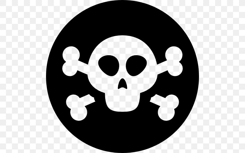 Skull And Crossbones, PNG, 512x512px, Skull And Crossbones, Black And White, Bone, Human Skull Symbolism, Monochrome Download Free