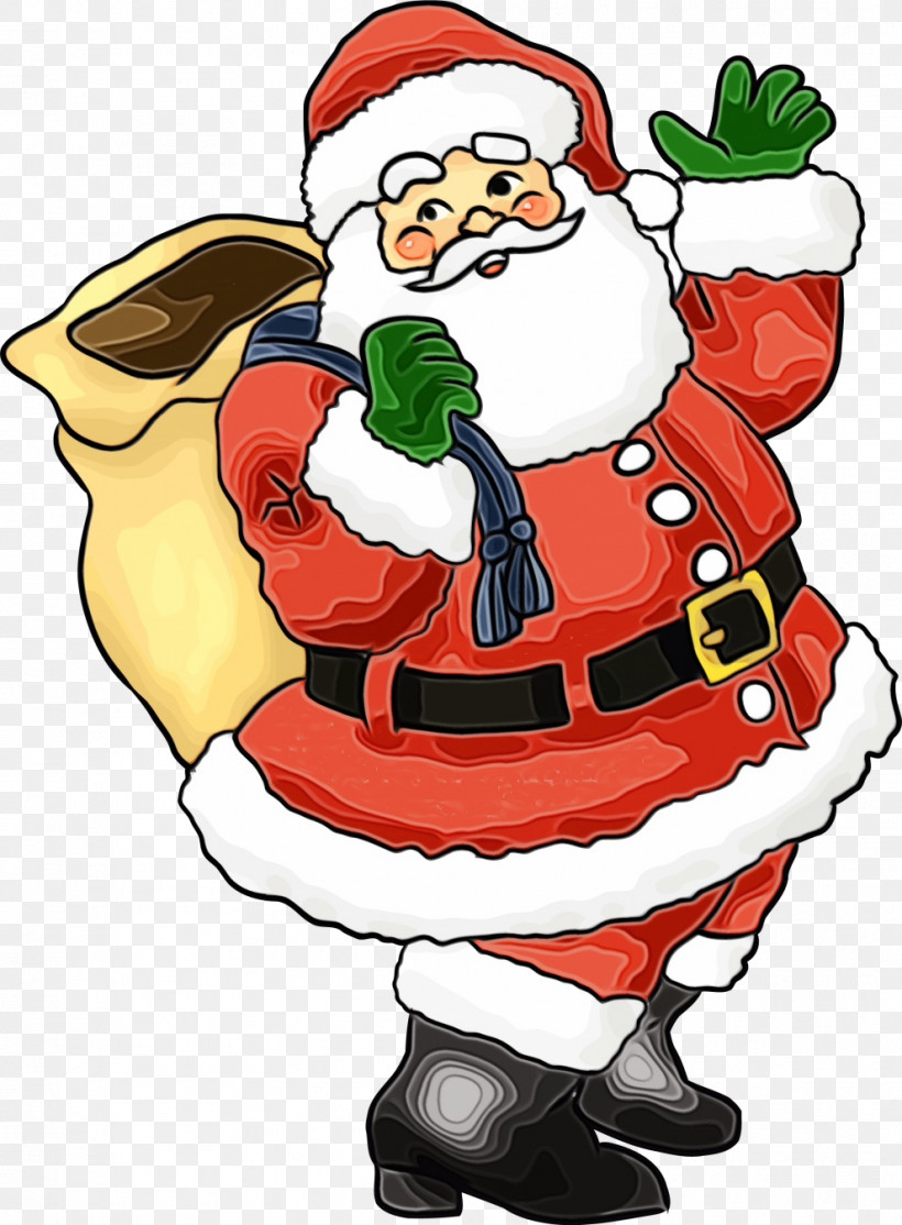 Santa Claus, PNG, 990x1345px, Watercolor, Cartoon, Christmas, Paint, Santa Claus Download Free