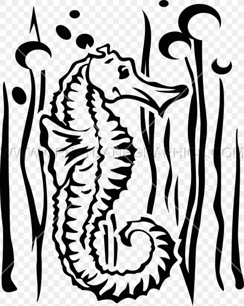 Seahorse Printed T-shirt Pipefishes And Allies Clip Art, PNG, 825x1033px, Seahorse, Art, Artwork, Black And White, Craft Download Free