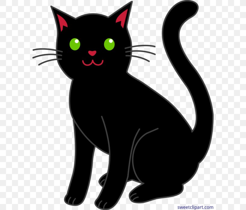 Black Cat Kitten Clip Art Image, PNG, 604x700px, Cat, Art, Black, Black Cat, Bombay Download Free