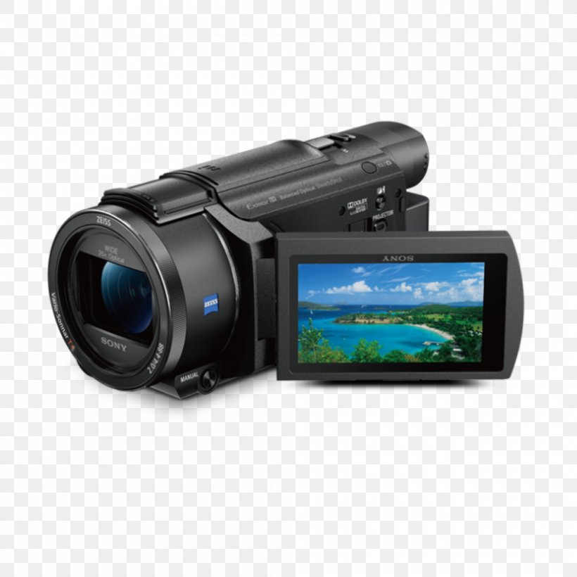 Sony Handycam FDR-AX53 Camcorder 4K Resolution Video Cameras, PNG, 1000x1000px, 4k Resolution, Sony Handycam Fdrax53, Camcorder, Camera, Camera Lens Download Free