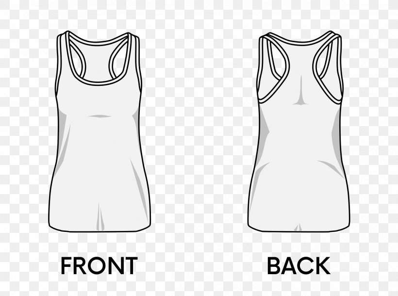 T-shirt Clothing Sleeveless Shirt Dress, PNG, 2400x1788px, Tshirt, Active Tank, Black, Black And White, Clothing Download Free