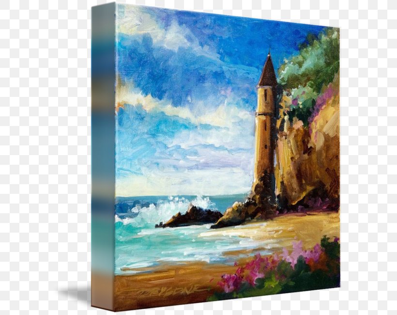 Watercolor Painting Acrylic Paint Picture Frames, PNG, 602x650px, Painting, Acrylic Paint, Acrylic Resin, Lighthouse, Modern Art Download Free