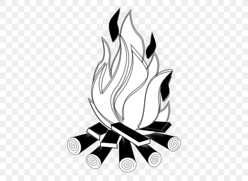 Campfire Clip Art, PNG, 432x599px, Fire, Art, Black, Black And White, Bonfire Download Free