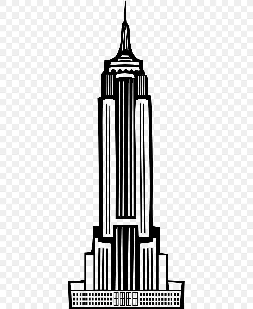 Empire State Building Rockefeller Center Clip Art, PNG, 377x1000px, Empire State Building, Architecture, Black, Black And White, Building Download Free