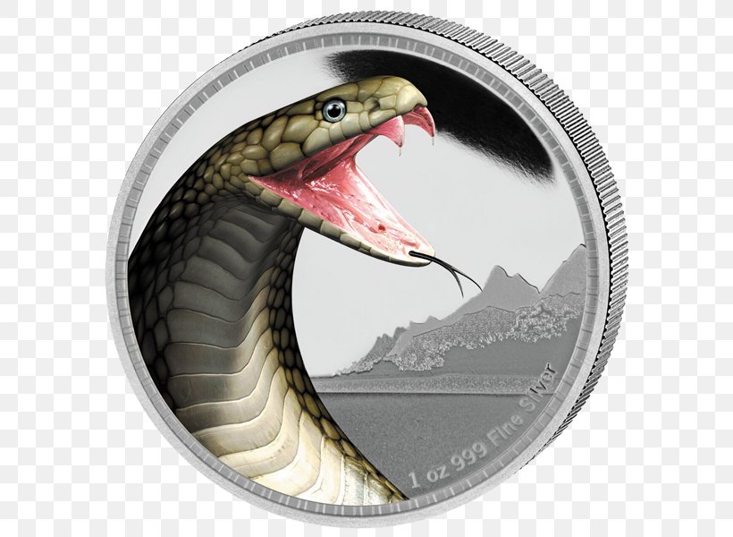Snake King Cobra Silver Coin Silver Coin, PNG, 600x600px, 2016, Snake, Bullion, Bullion Coin, Cobra Download Free