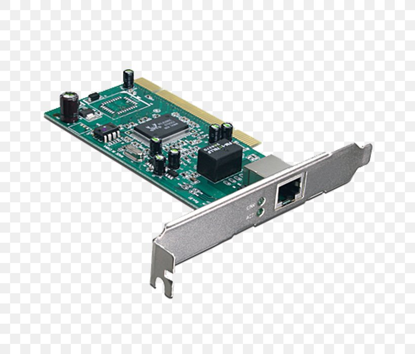 Network Cards & Adapters Gigabit Ethernet Conventional PCI, PNG, 700x700px, 10 Gigabit Ethernet, Network Cards Adapters, Adapter, Computer, Computer Component Download Free
