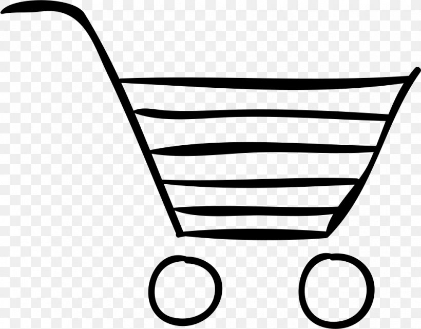 Shopping Cart Drawing Retail, PNG, 981x768px, Shopping Cart, Area, Bag, Black, Black And White Download Free