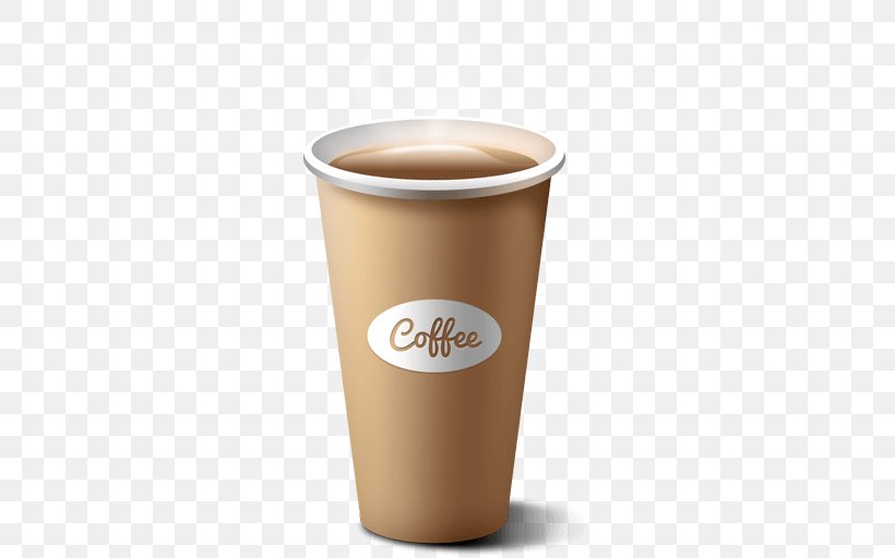 Coffee Cup Paper Cup Tea, PNG, 512x512px, Coffee, Cafe Au Lait, Caffeine, Coffee Cup, Coffee Milk Download Free