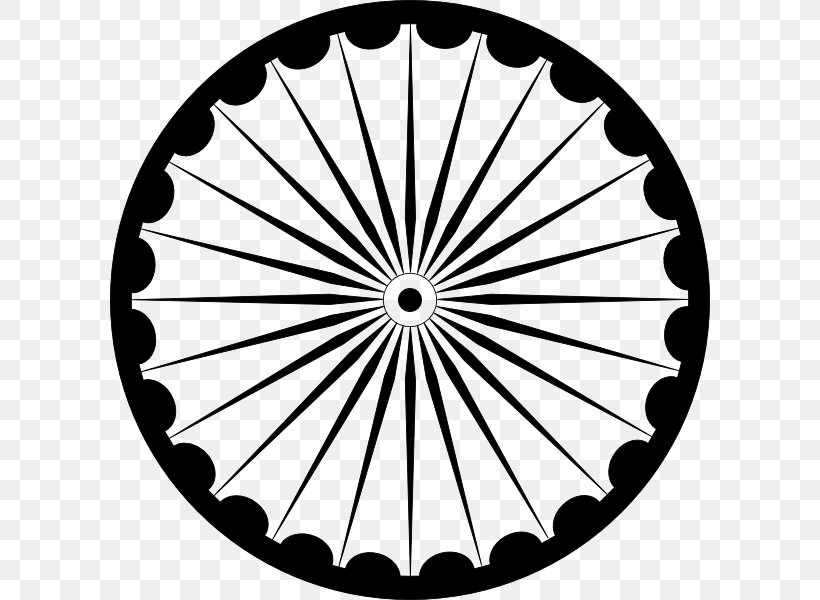Ashoka Chakra Dharmachakra Clip Art, PNG, 600x600px, Ashoka Chakra, Area, Ashoka, Bicycle Wheel, Black And White Download Free