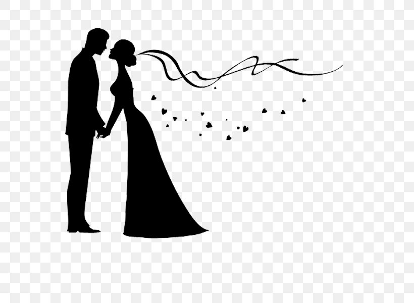 Bridegroom Wedding Invitation Silhouette, PNG, 600x600px, Bride, Black, Black And White, Bridegroom, Dress Download Free