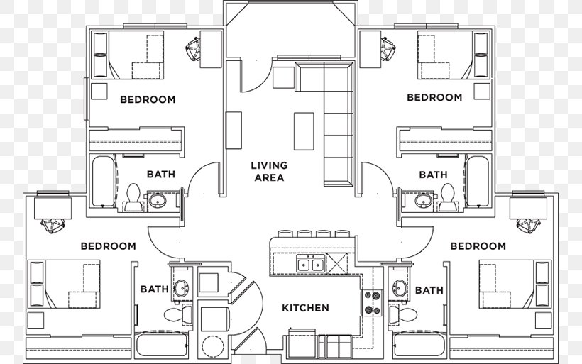 Floor Plan Residential Area Product Technical Drawing Engineering, PNG