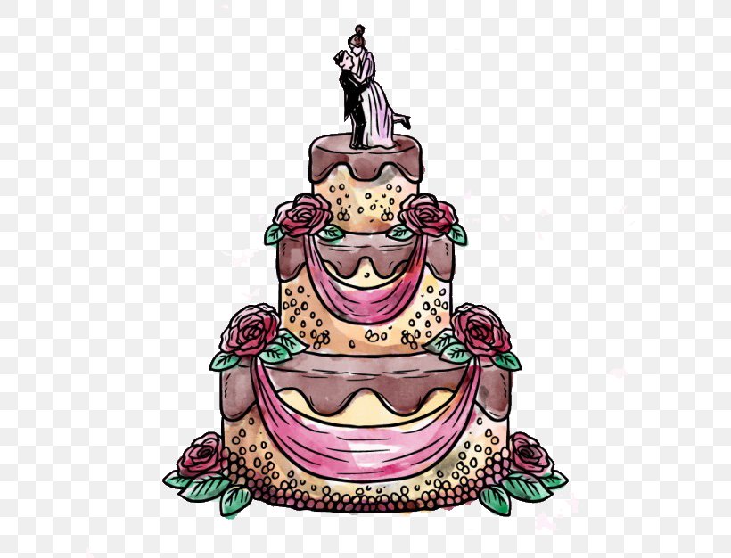 Torte Wedding Cake Birthday Cake Watercolor Painting Illustration, PNG, 626x626px, Torte, Birthday Cake, Cake, Cake Decorating, Dessert Download Free