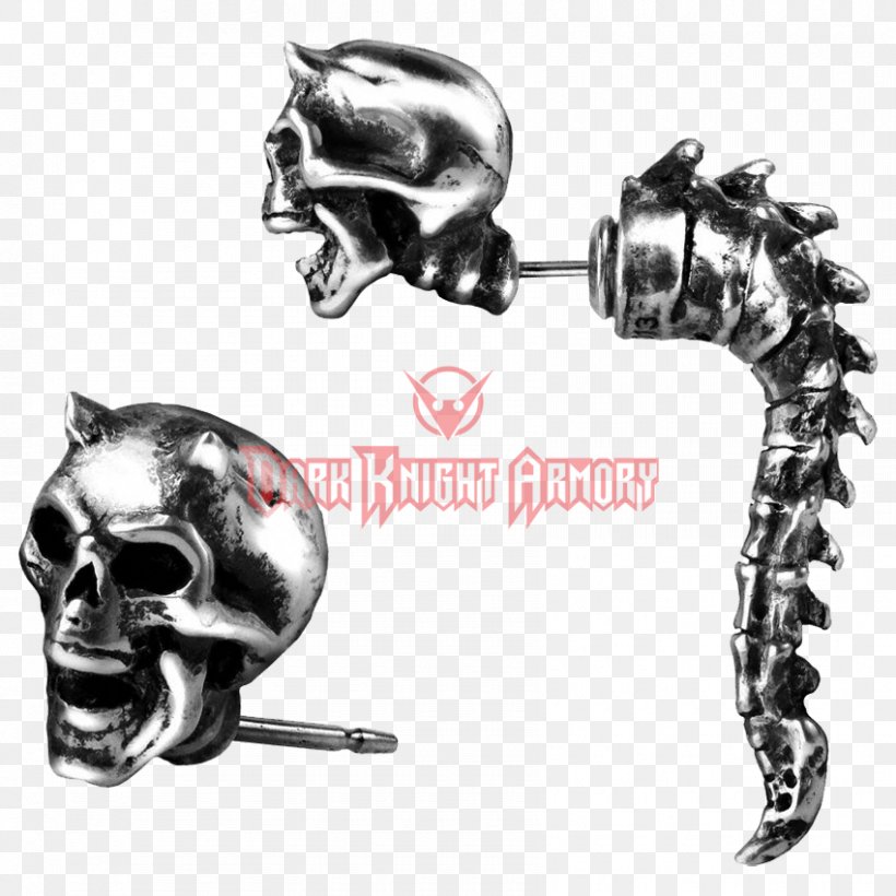 Earring Jewellery Vertebral Column Skull Alchemy, PNG, 850x850px, Earring, Alchemy, Alchemy Gothic, Black And White, Body Jewellery Download Free