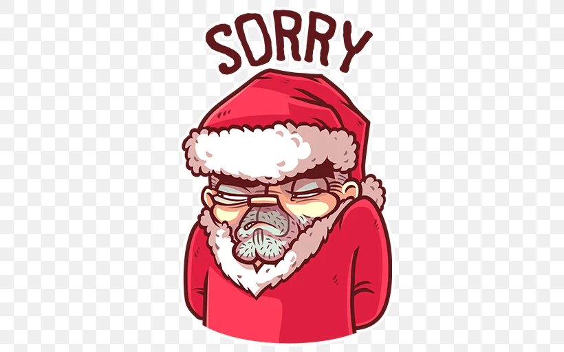 Santa Claus Telegram Sticker Christmas Film, PNG, 512x512px, Santa Claus, Art, Bad Santa, Beard, Cartoon Download Free