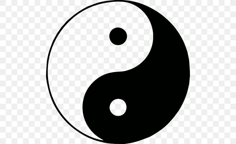 Yin And Yang Taijitu Chinese Philosophy Traditional Chinese Medicine Symbol, PNG, 500x500px, Yin And Yang, Area, Black And White, Chinese Philosophy, Feng Shui Download Free