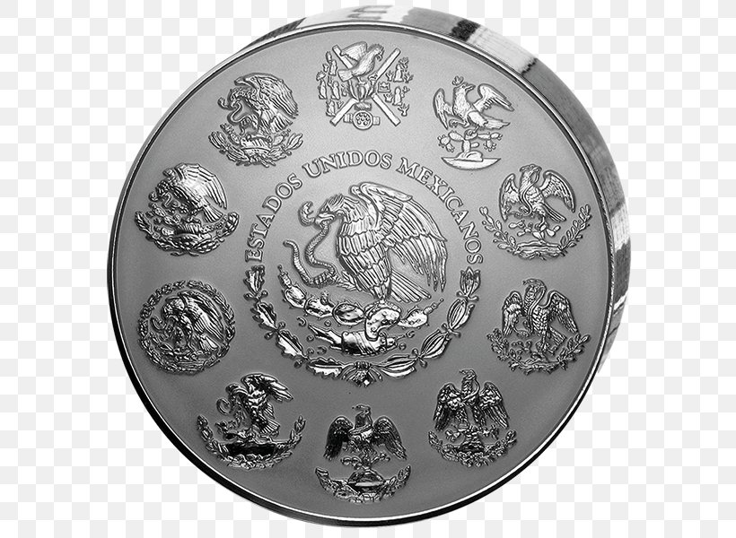 Aztec Calendar Stone Mexico City Silver Coin Silver Coin, PNG, 600x600px, Aztec Calendar Stone, Aztec, Aztec Calendar, Black And White, Bullion Download Free