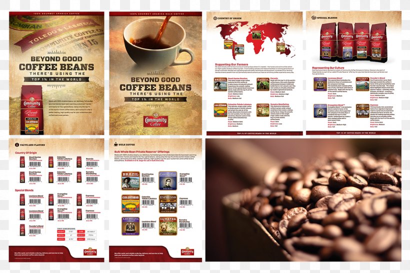 Community Coffee Brand Sales, PNG, 1200x800px, Coffee, Behance, Brand, Brochure, Brown Download Free