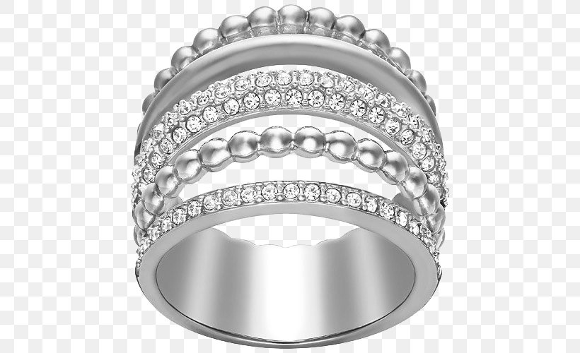 Ring Swarovski AG Jewellery Gold Plating, PNG, 600x500px, Ring, Black And White, Clothing, Crystal, Diamond Download Free