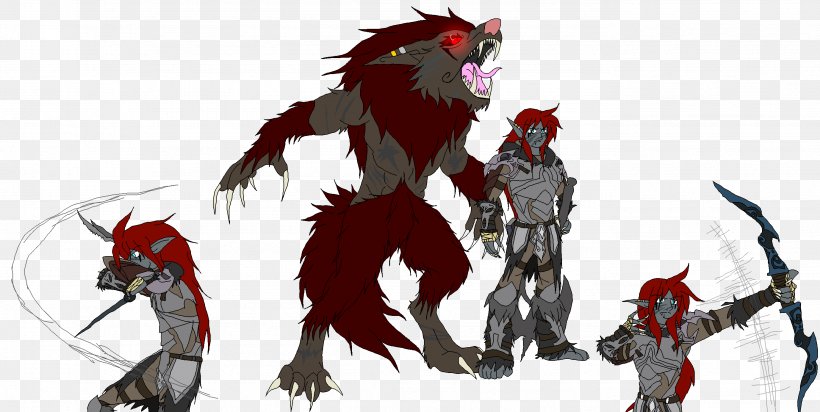The Elder Scrolls V: Skyrim – Dragonborn Werewolf DeviantArt Fan Art, PNG, 2756x1385px, Watercolor, Cartoon, Flower, Frame, Heart Download Free