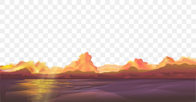 Sunset Night Afterglow Euclidean Vector, PNG, 1468x766px, Sunset, Afterglow, Dusk, Evening, Heat Download Free