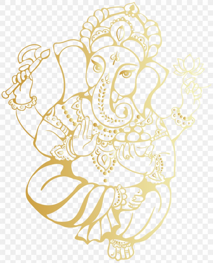 Ganesha Gold Clip Art, PNG, 6487x8000px, Shiva, Area, Bitmap, Bmp File Format, Diwali Download Free