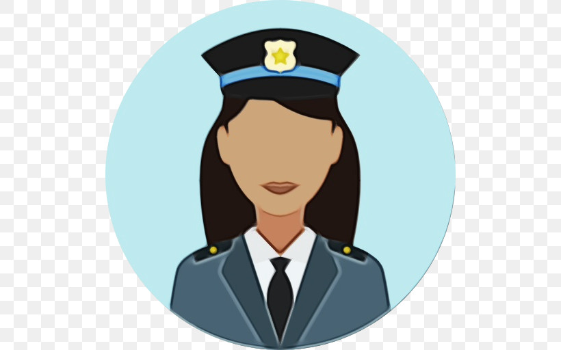 Icon Crime Police Officer Hat Detective Avatar, PNG, 512x512px, Watercolor, Avatar, Crime, Detective, Paint Download Free