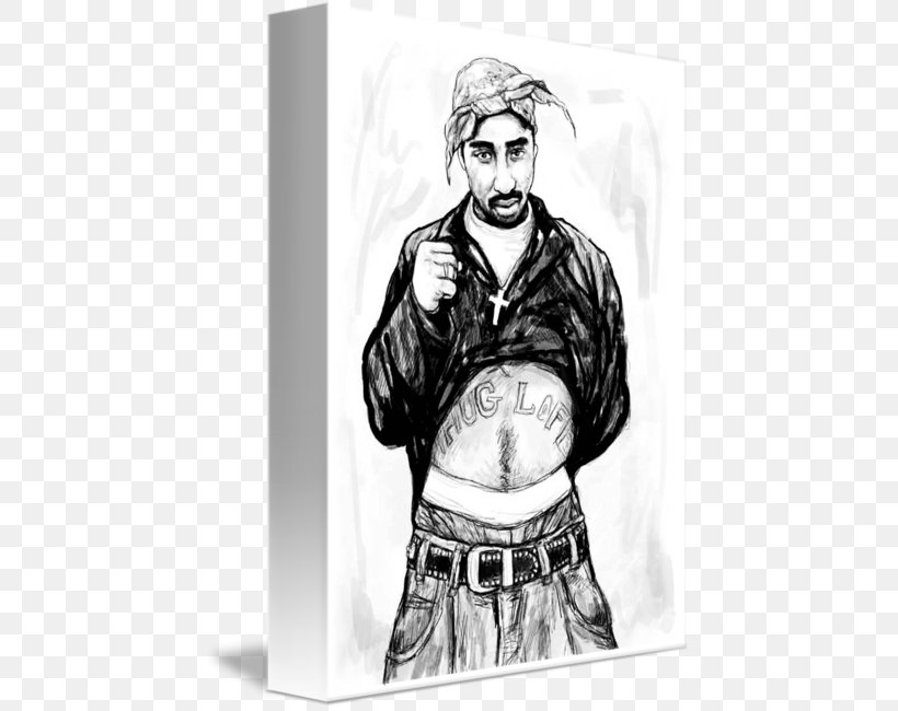 Tupac Shakur Biggie & Tupac Black And White Drawing Sketch, PNG, 443x650px, Watercolor, Cartoon, Flower, Frame, Heart Download Free