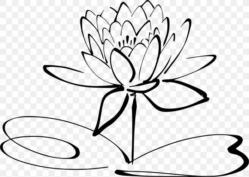Black And White Flower, PNG, 1024x727px, Line Art, Aquatic Plant, Black, Blackandwhite, Coloring Book Download Free