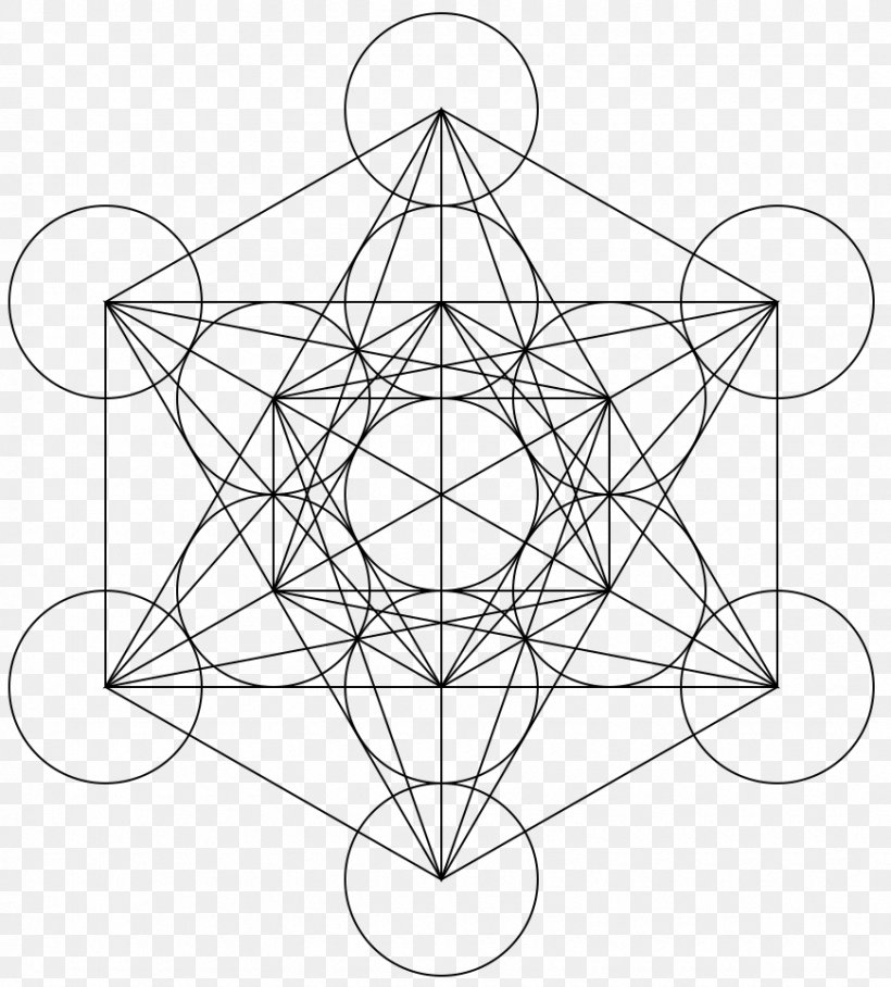 Metatron's Cube Overlapping Circles Grid Sacred Geometry, PNG, 870x964px, Metatron, Angel, Area, Artwork, Black And White Download Free