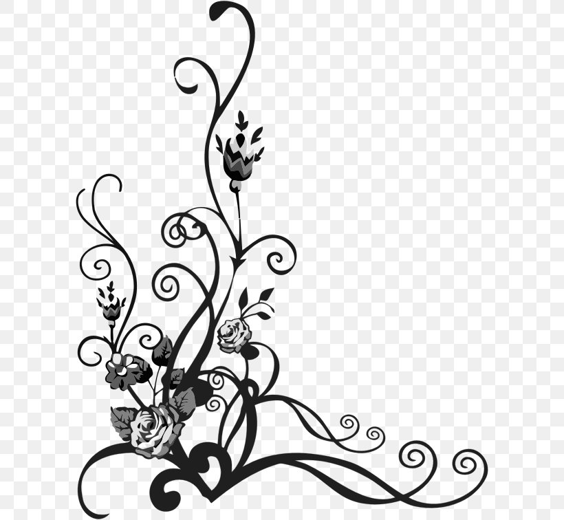 Floral Design Rose Clip Art, PNG, 600x756px, Floral Design, Art, Artwork, Black, Black And White Download Free