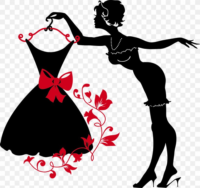 Silhouette Dress Woman, PNG, 1500x1409px, Watercolor, Cartoon, Flower, Frame, Heart Download Free