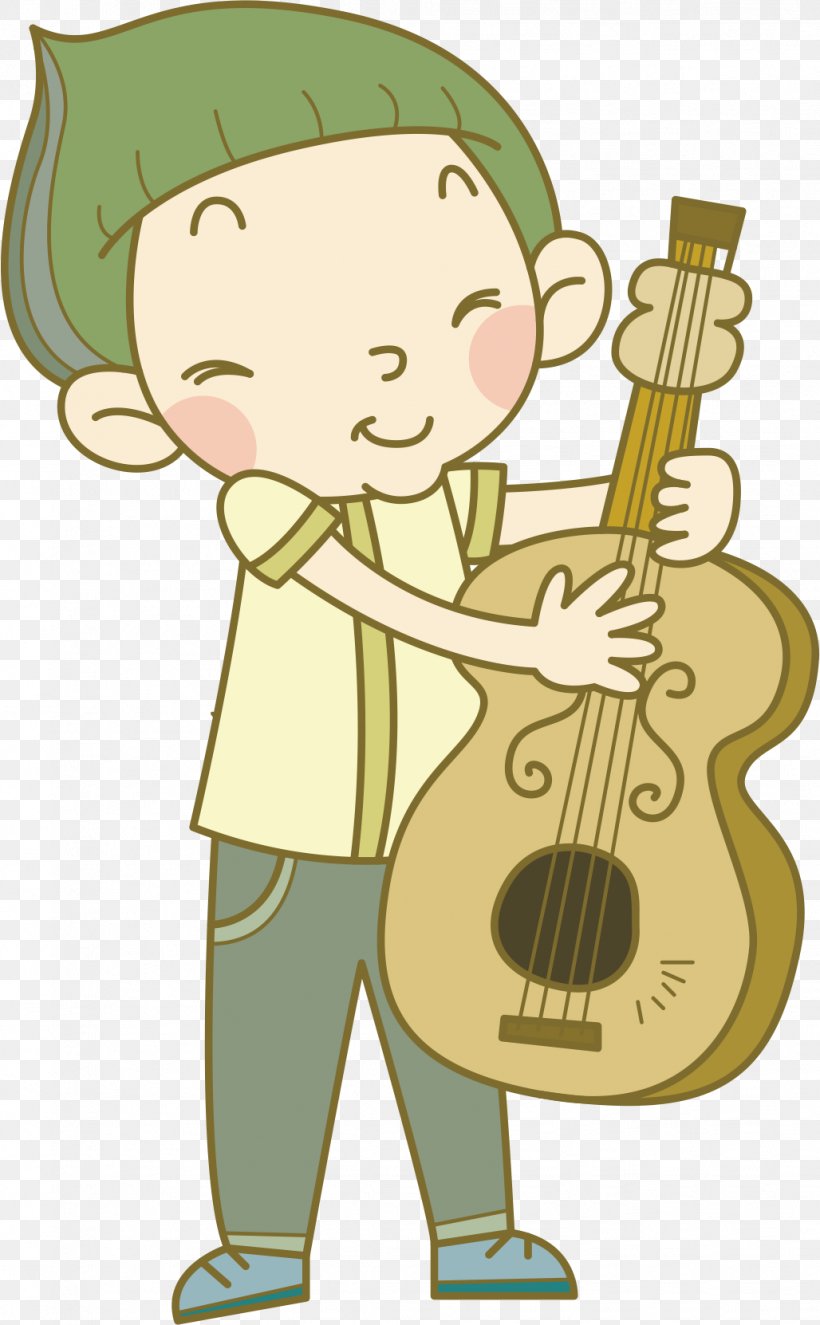 Boy Guitar Illustration, PNG, 1028x1662px, Watercolor, Cartoon, Flower, Frame, Heart Download Free