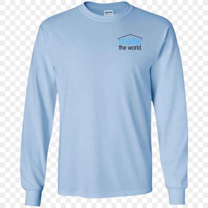 Long-sleeved T-shirt Gildan Activewear Hoodie, PNG, 1155x1155px, Tshirt, Active Shirt, Blue, Clothing, Cotton Download Free