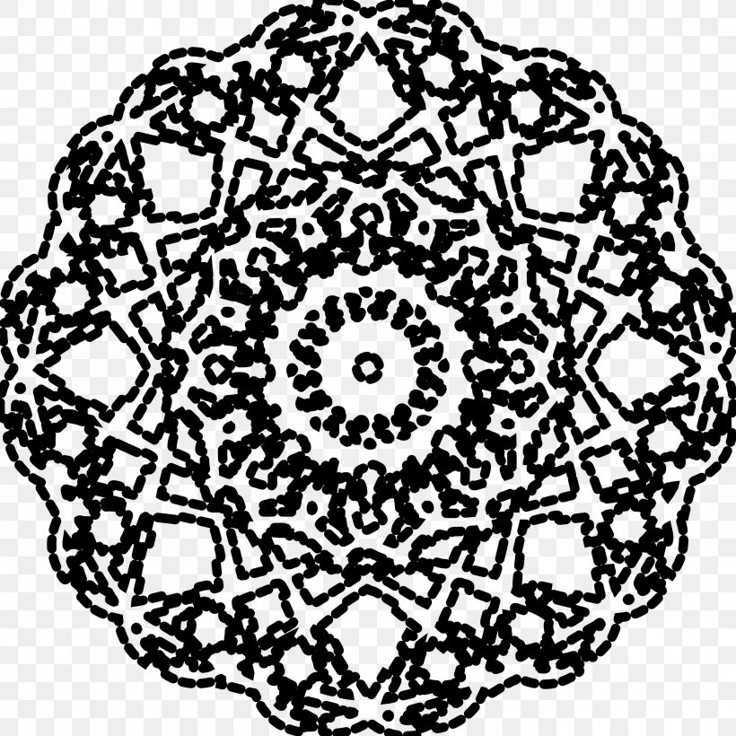 Ornament Rosette Islamic Geometric Patterns, PNG, 2400x2400px, Ornament, Area, Art, Black And White, Doily Download Free