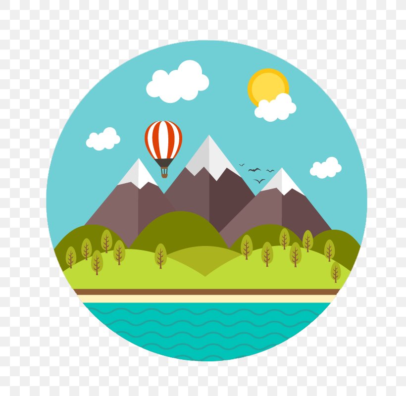 Flat Natural Landscape Illustrator Vector Material Download, PNG, 800x800px, Mountain, Area, Cartoon, Clip Art, Grass Download Free