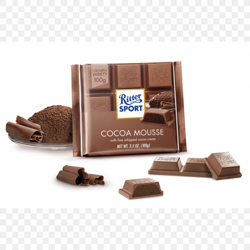 Chocolate Mousse Ritter Sport Chocolate Mousse Chocolate Bar, PNG, 1000x1000px, Mousse, Biscuit, Biscuits, Cadbury Dairy Milk, Candy Download Free