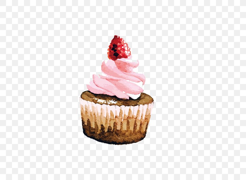 Cupcake Strawberry Cream Cake Birthday Cake, PNG, 600x600px, Cupcake, Art, Birthday Cake, Buttercream, Cake Download Free