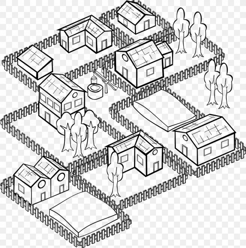 Village Clip Art, PNG, 1013x1024px, Village, Area, Art, Artwork, Black And White Download Free