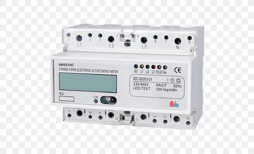 Electricity Meter Kilowatt Hour Three-phase Electric Power DIN Rail, PNG, 500x500px, Electricity Meter, Ampere, Automatic Meter Reading, Circuit Component, Current Transformer Download Free