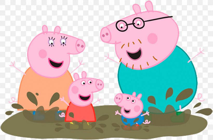 Pig Wall Decal Muddy Puddles Sticker Mural, PNG, 1103x727px, Pig, Art, Canvas Print, Cartoon, Children S Television Series Download Free