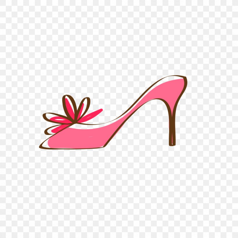 Pink High-heeled Footwear Shoe Clip Art, PNG, 1000x1000px, Pink, Basic Pump, Cartoon, Designer, Footwear Download Free