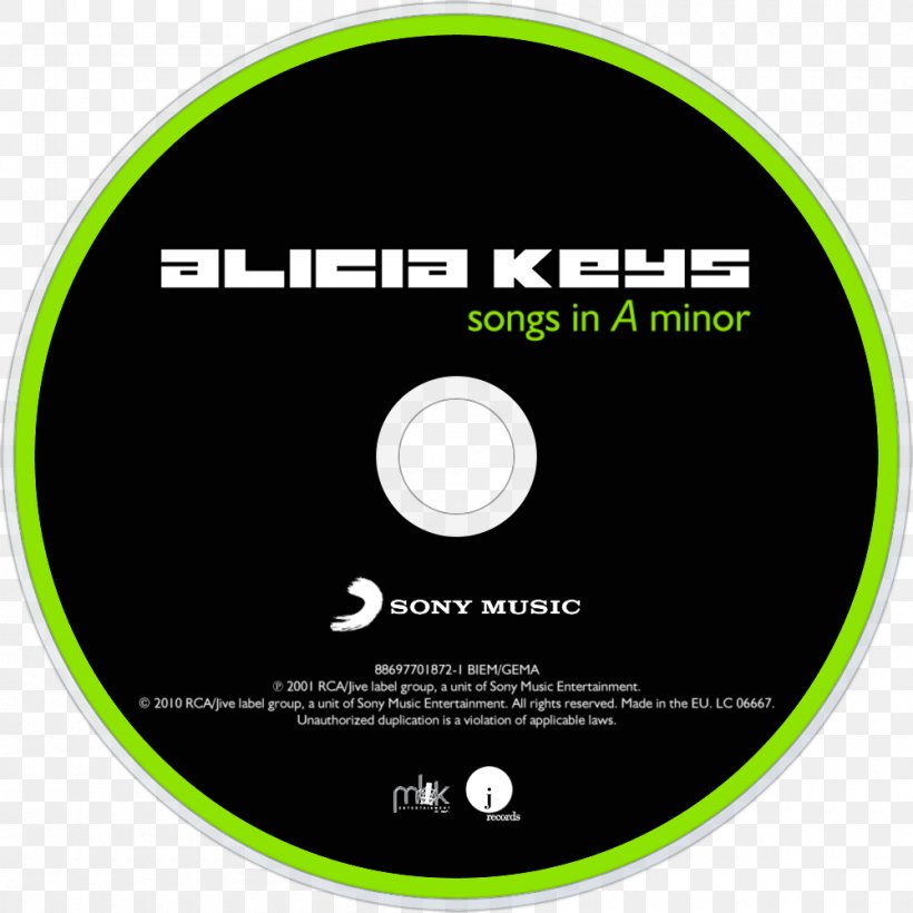 Songs In A Minor Compact Disc, PNG, 1000x1000px, Songs In A Minor, Alicia Keys, Brand, Compact Disc, Data Storage Device Download Free