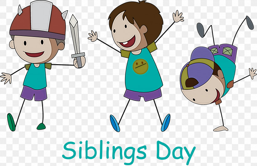 Happy Siblings Day, PNG, 2999x1939px, Happy Siblings Day, Cartoon, Child, Play, Sharing Download Free
