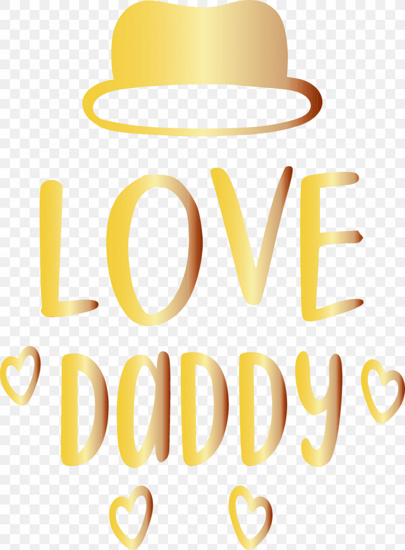 Logo Hat Yellow Text Line, PNG, 2211x3000px, Love Daddy, Happy Fathers Day, Hat, Human Body, Jewellery Download Free