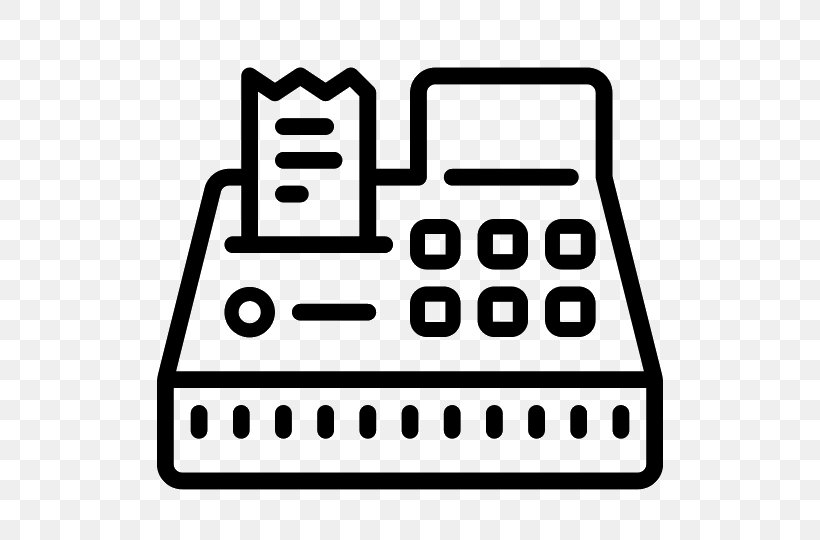 Cash Register Money Point Of Sale Cashier, PNG, 540x540px, Cash Register, Area, Bank, Barcode Scanners, Black And White Download Free
