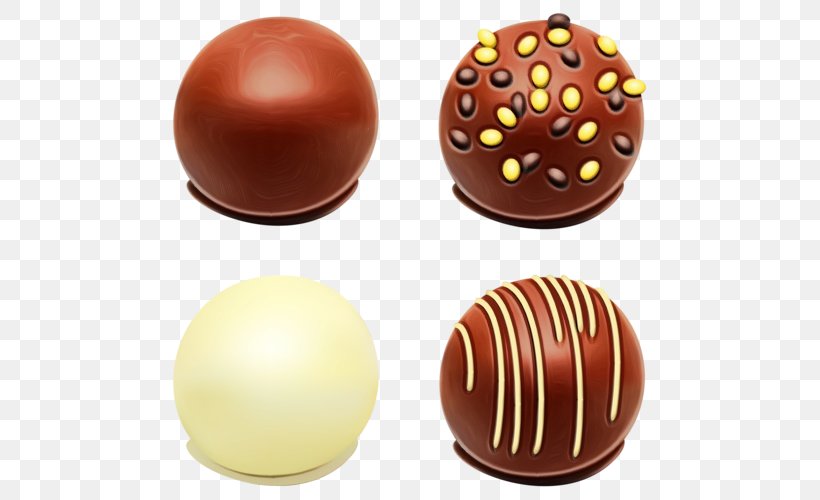 Chocolate, PNG, 500x500px, Watercolor, Ball, Bonbon, Chocolate, Chocolate Truffle Download Free