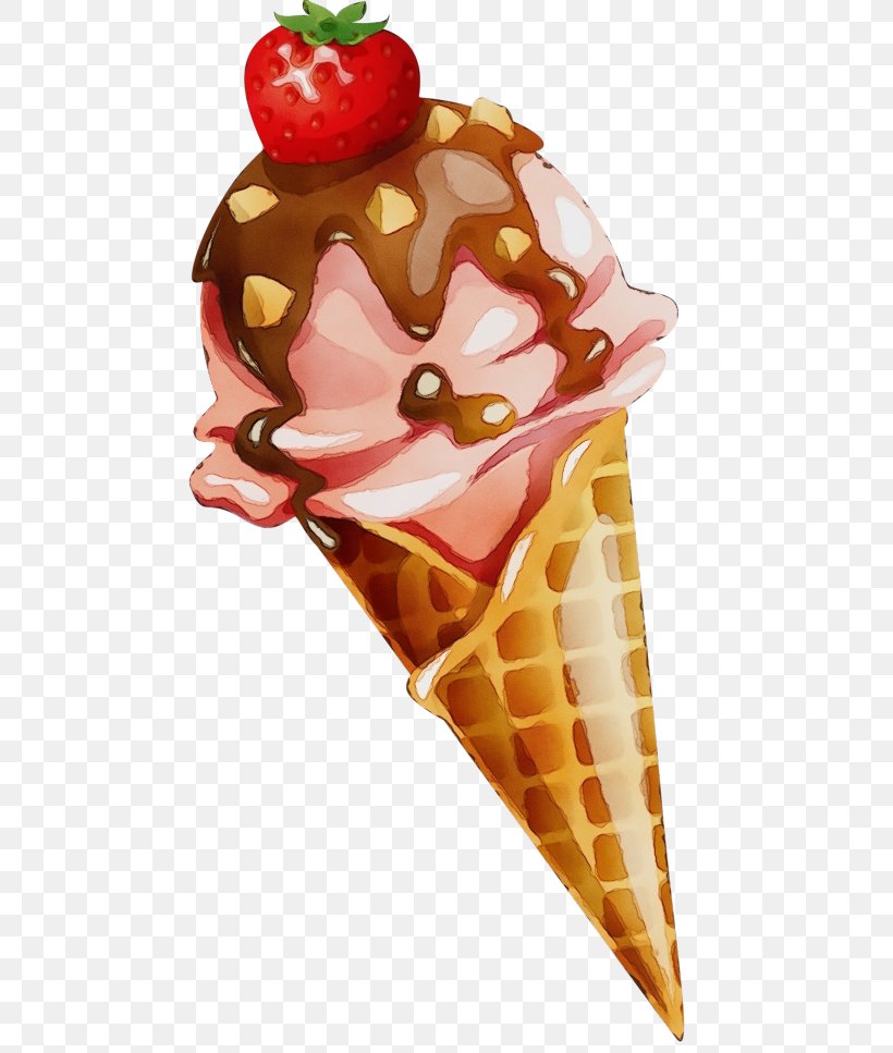 Ice Cream Cone Background, PNG, 500x967px, Watercolor, Berries, Chocolate Ice Cream, Cone, Cream Download Free