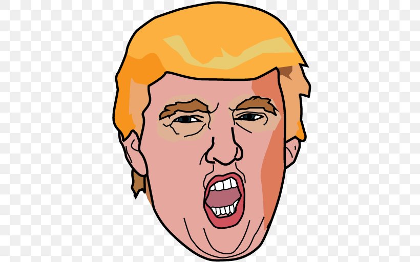 Trump Flinger Google Play Donald Trump White House, PNG, 512x512px, Google Play, Cartoon, Cheek, Donald Trump, Emotion Download Free